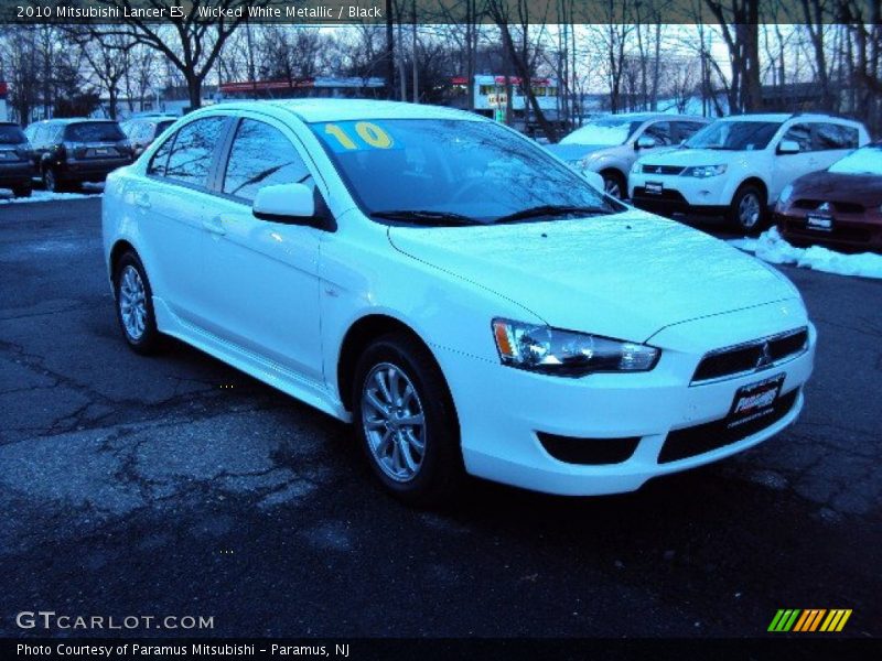 Wicked White Metallic / Black 2010 Mitsubishi Lancer ES
