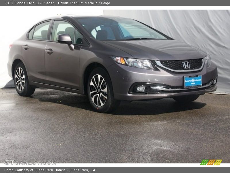 Urban Titanium Metallic / Beige 2013 Honda Civic EX-L Sedan