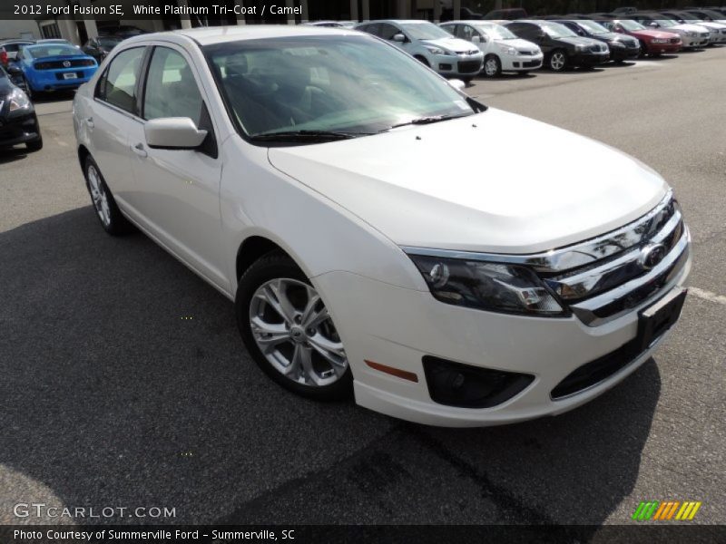White Platinum Tri-Coat / Camel 2012 Ford Fusion SE