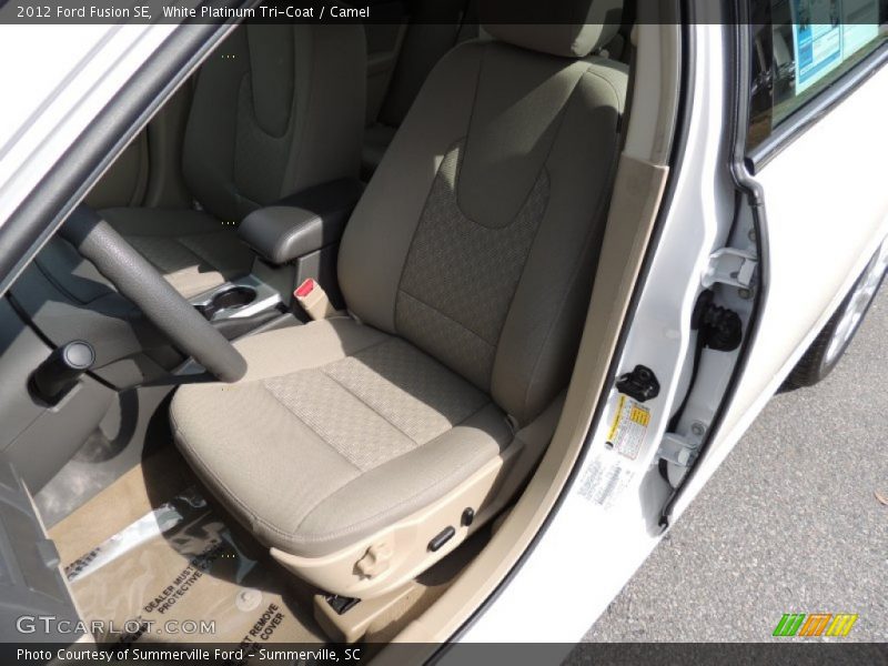 White Platinum Tri-Coat / Camel 2012 Ford Fusion SE