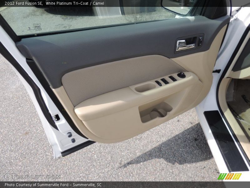 White Platinum Tri-Coat / Camel 2012 Ford Fusion SE