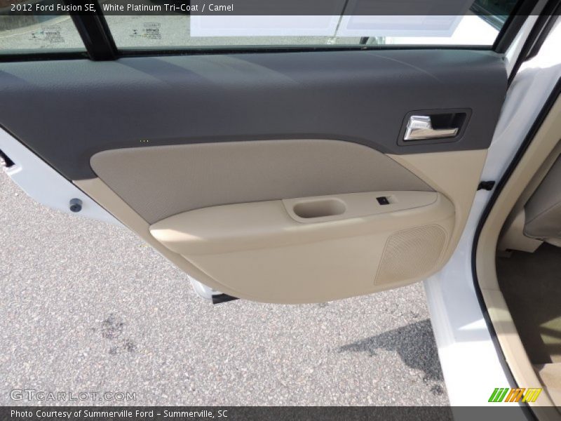 White Platinum Tri-Coat / Camel 2012 Ford Fusion SE
