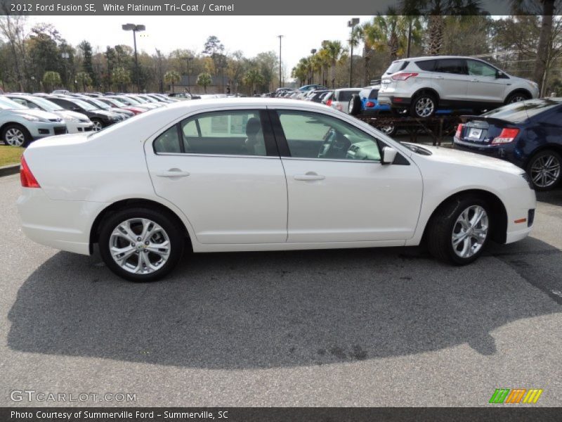White Platinum Tri-Coat / Camel 2012 Ford Fusion SE