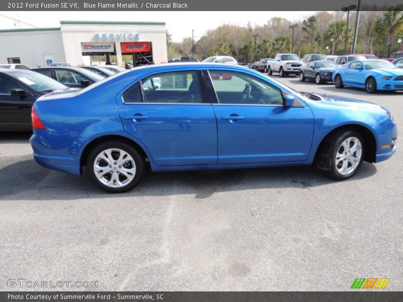 Blue Flame Metallic / Charcoal Black 2012 Ford Fusion SE V6