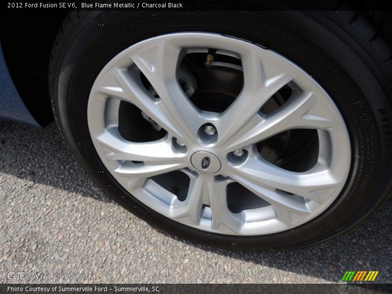 Blue Flame Metallic / Charcoal Black 2012 Ford Fusion SE V6