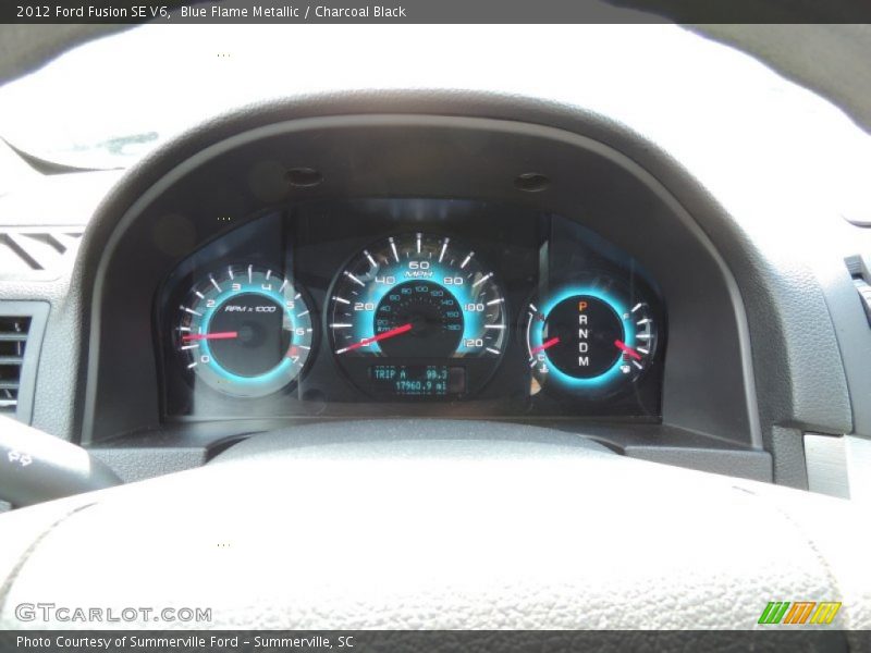 Blue Flame Metallic / Charcoal Black 2012 Ford Fusion SE V6