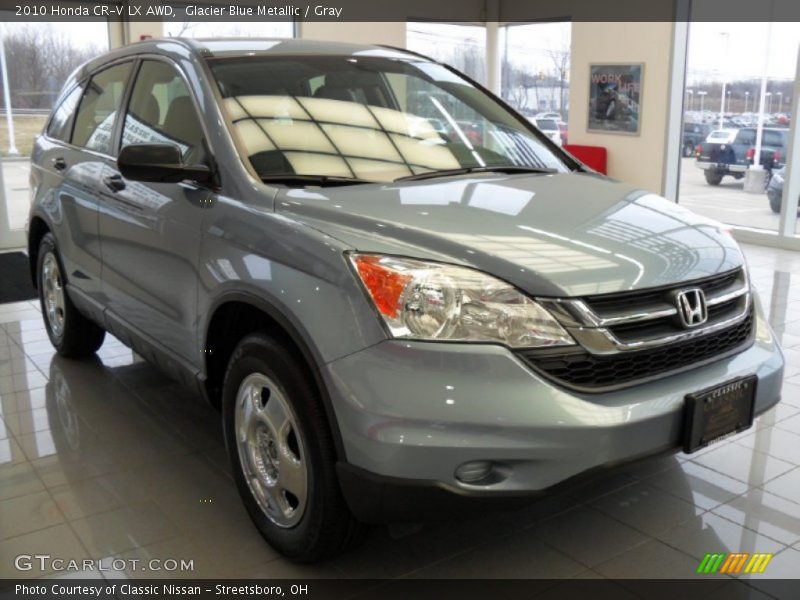 Glacier Blue Metallic / Gray 2010 Honda CR-V LX AWD