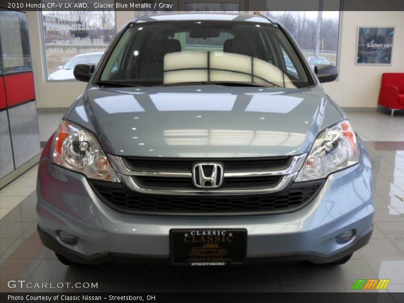 Glacier Blue Metallic / Gray 2010 Honda CR-V LX AWD