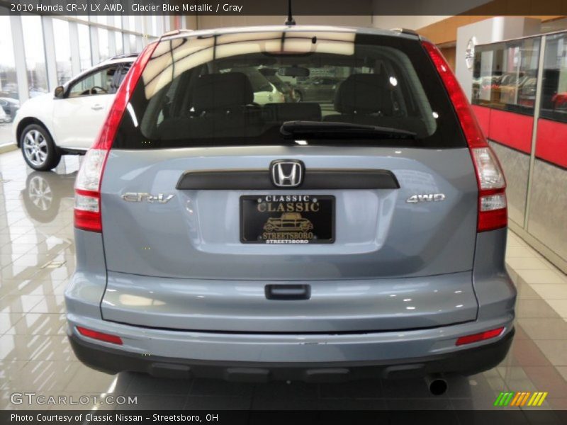 Glacier Blue Metallic / Gray 2010 Honda CR-V LX AWD