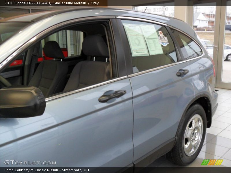 Glacier Blue Metallic / Gray 2010 Honda CR-V LX AWD