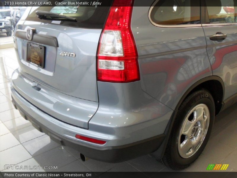 Glacier Blue Metallic / Gray 2010 Honda CR-V LX AWD