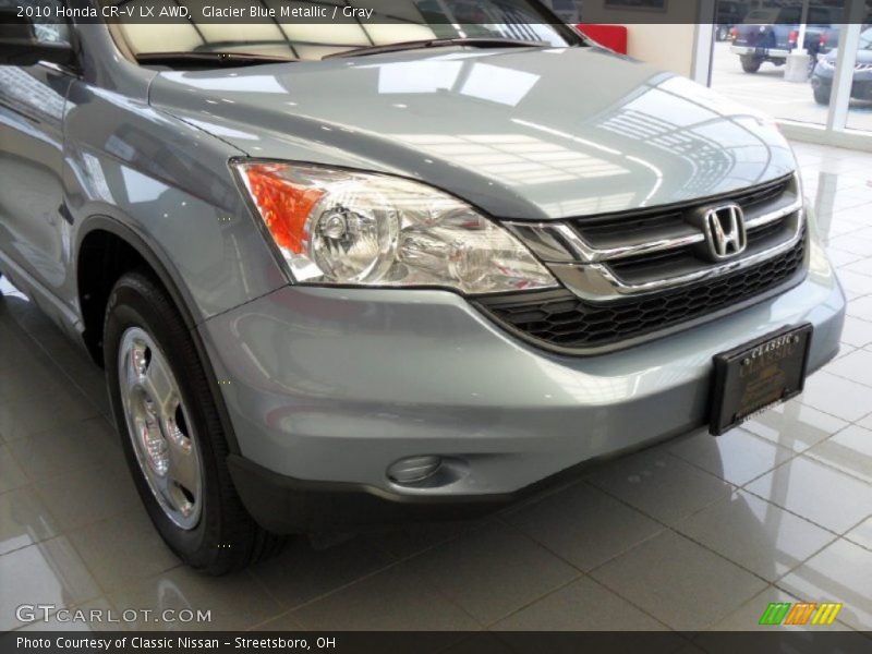 Glacier Blue Metallic / Gray 2010 Honda CR-V LX AWD
