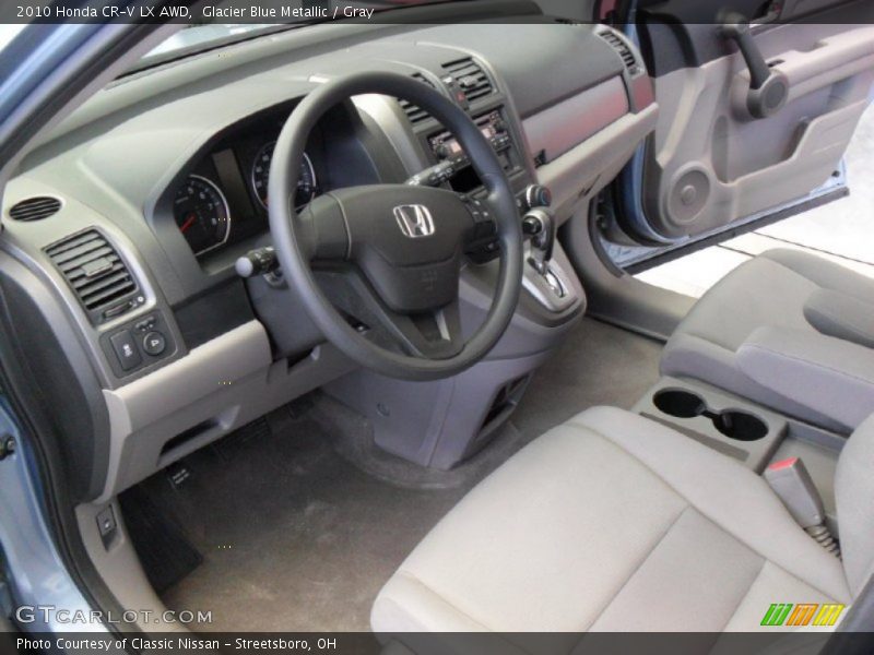 Glacier Blue Metallic / Gray 2010 Honda CR-V LX AWD