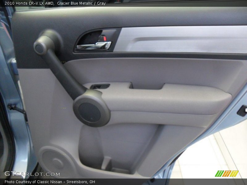 Glacier Blue Metallic / Gray 2010 Honda CR-V LX AWD