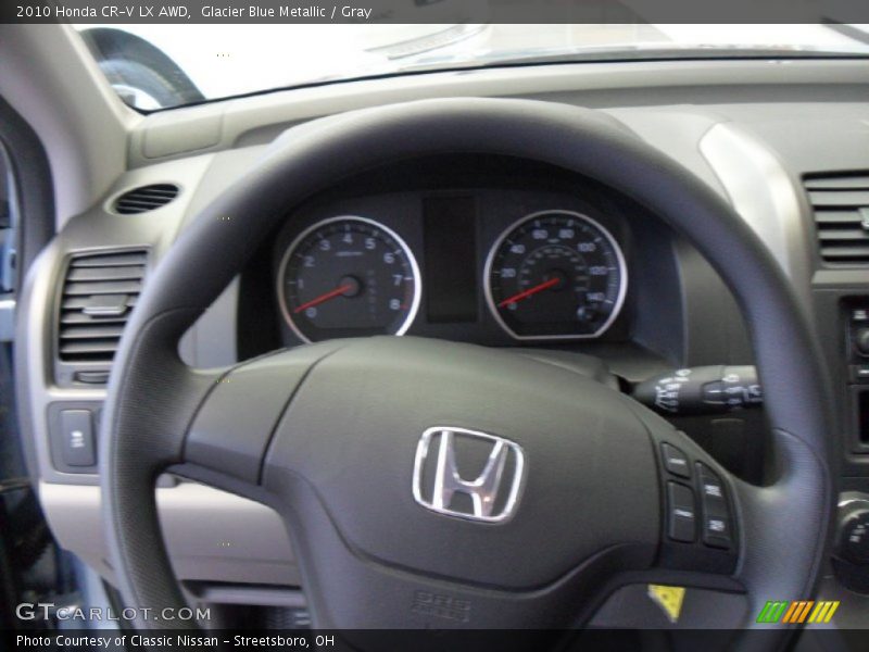 Glacier Blue Metallic / Gray 2010 Honda CR-V LX AWD