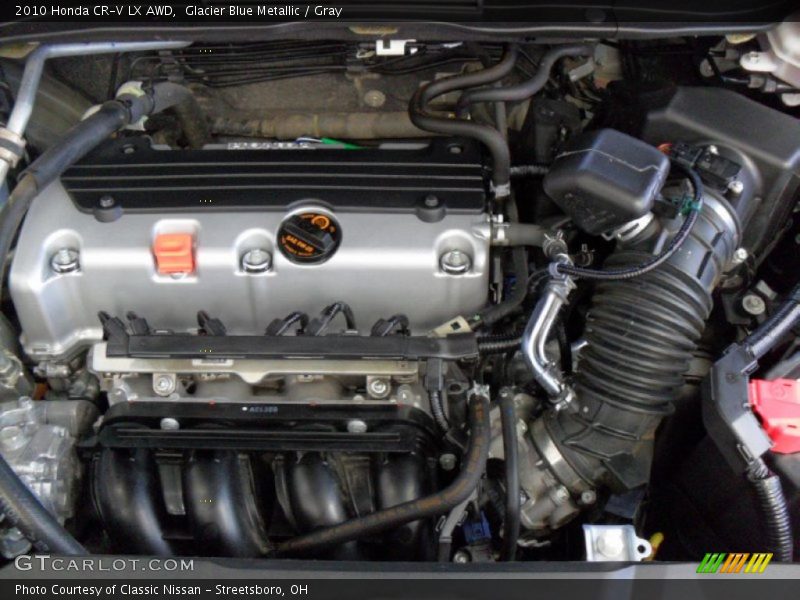 Glacier Blue Metallic / Gray 2010 Honda CR-V LX AWD