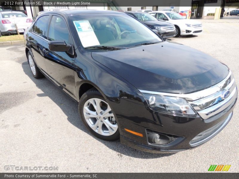 Black / Medium Light Stone 2012 Ford Fusion SE
