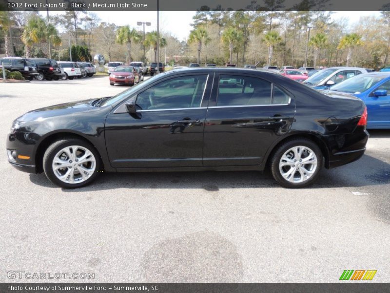 Black / Medium Light Stone 2012 Ford Fusion SE