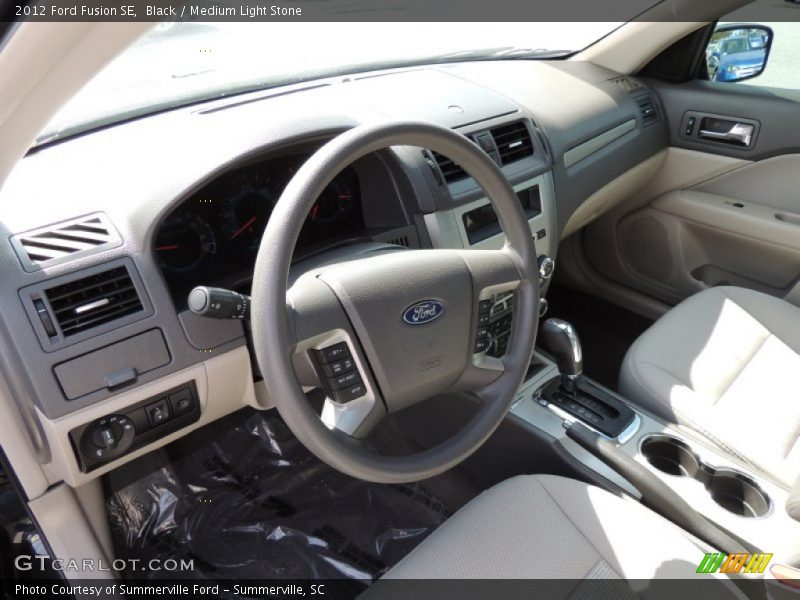 Black / Medium Light Stone 2012 Ford Fusion SE