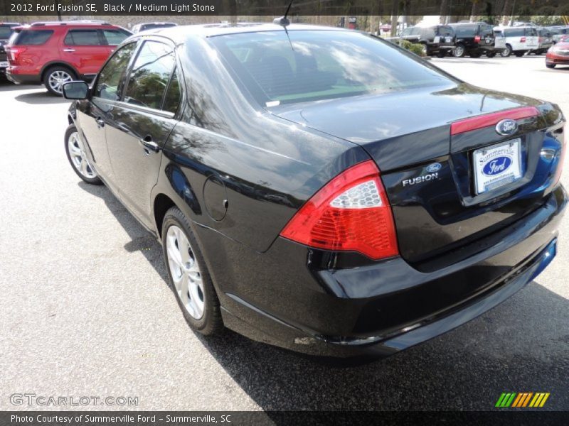 Black / Medium Light Stone 2012 Ford Fusion SE