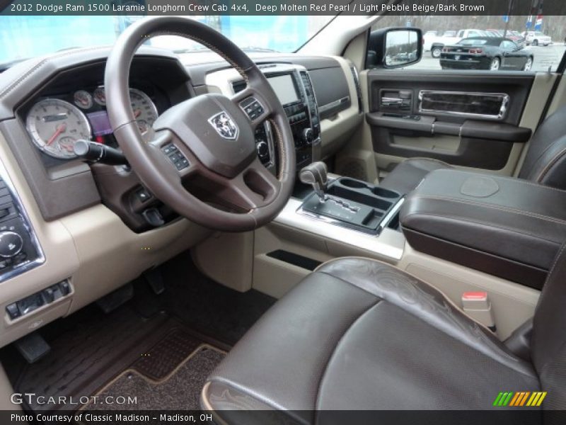 Deep Molten Red Pearl / Light Pebble Beige/Bark Brown 2012 Dodge Ram 1500 Laramie Longhorn Crew Cab 4x4