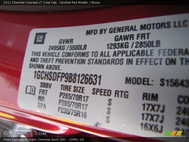 Cardinal Red Metallic / Ebony 2011 Chevrolet Colorado LT Crew Cab