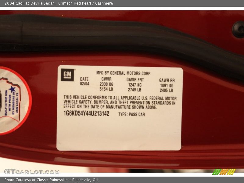 Crimson Red Pearl / Cashmere 2004 Cadillac DeVille Sedan