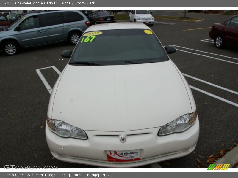 White / Ebony Black 2003 Chevrolet Monte Carlo LS