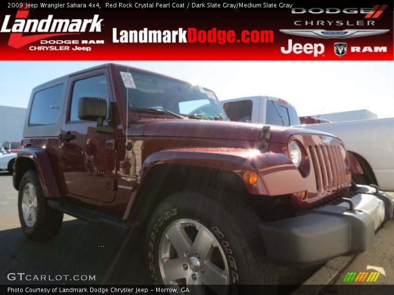 Red Rock Crystal Pearl Coat / Dark Slate Gray/Medium Slate Gray 2009 Jeep Wrangler Sahara 4x4