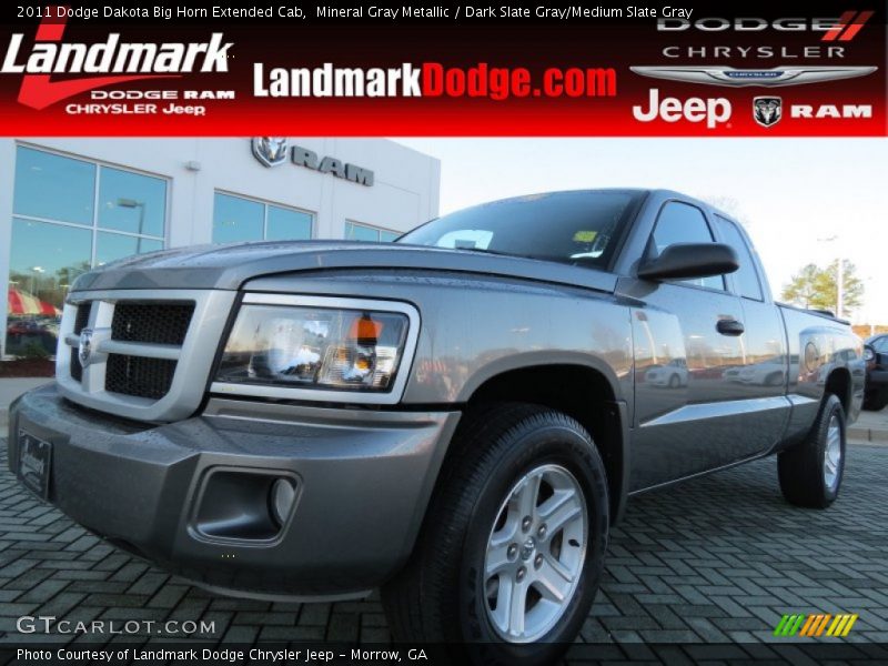 Mineral Gray Metallic / Dark Slate Gray/Medium Slate Gray 2011 Dodge Dakota Big Horn Extended Cab