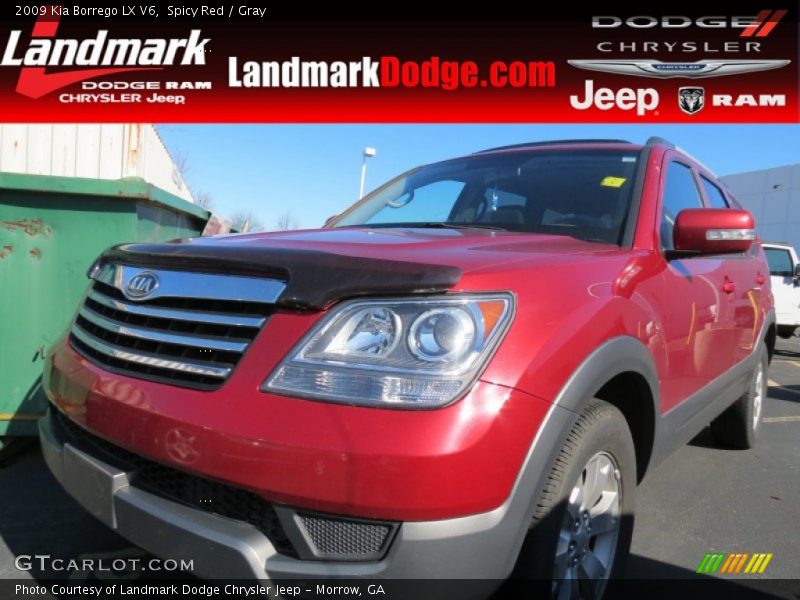 Spicy Red / Gray 2009 Kia Borrego LX V6