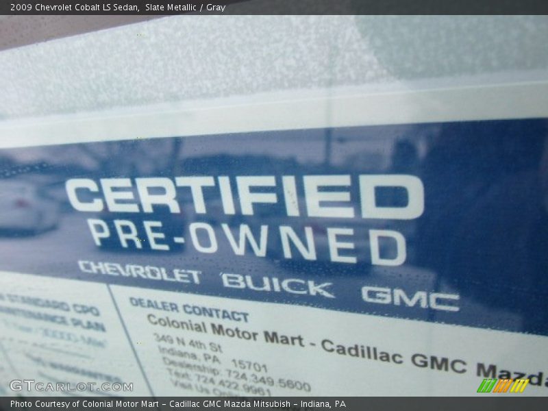 Slate Metallic / Gray 2009 Chevrolet Cobalt LS Sedan