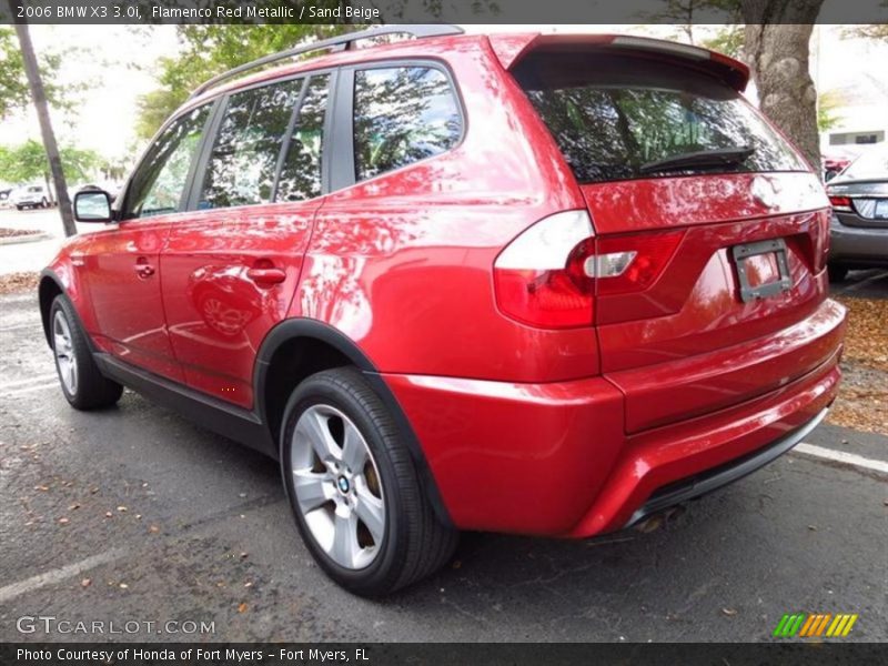 Flamenco Red Metallic / Sand Beige 2006 BMW X3 3.0i
