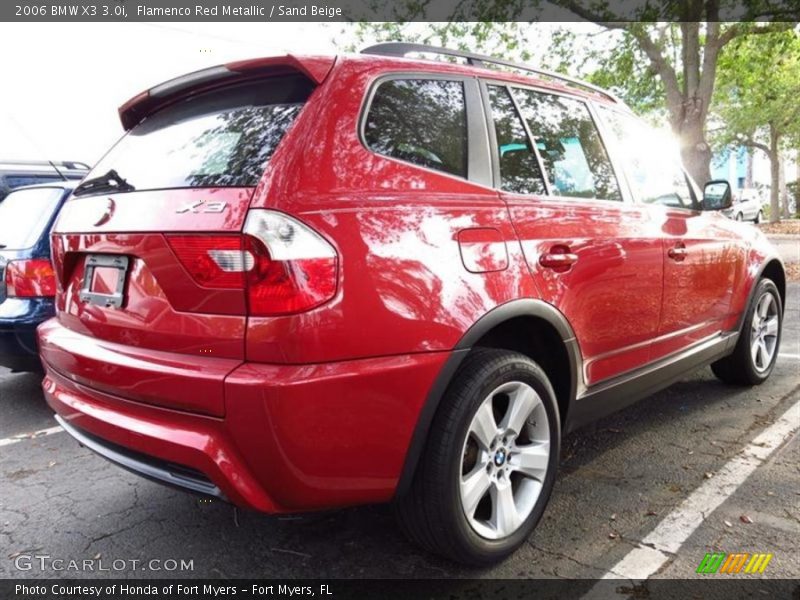 Flamenco Red Metallic / Sand Beige 2006 BMW X3 3.0i
