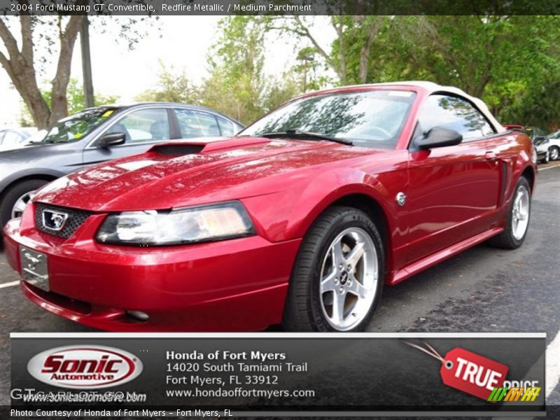 Redfire Metallic / Medium Parchment 2004 Ford Mustang GT Convertible