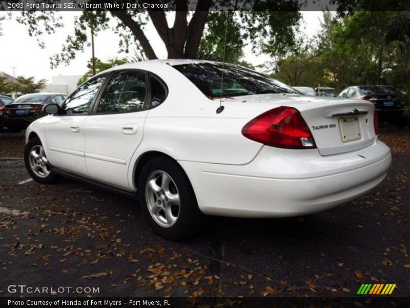 Vibrant White / Dark Charcoal 2003 Ford Taurus SES