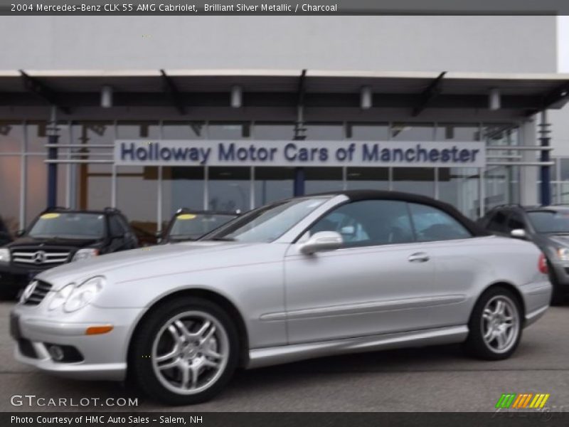 Brilliant Silver Metallic / Charcoal 2004 Mercedes-Benz CLK 55 AMG Cabriolet