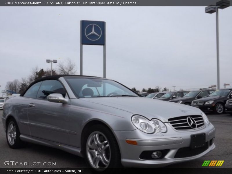 Brilliant Silver Metallic / Charcoal 2004 Mercedes-Benz CLK 55 AMG Cabriolet