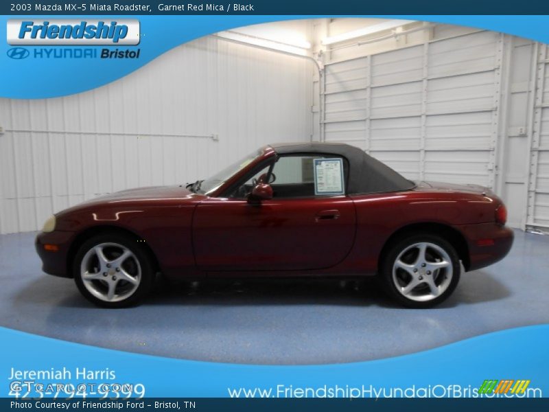 Garnet Red Mica / Black 2003 Mazda MX-5 Miata Roadster