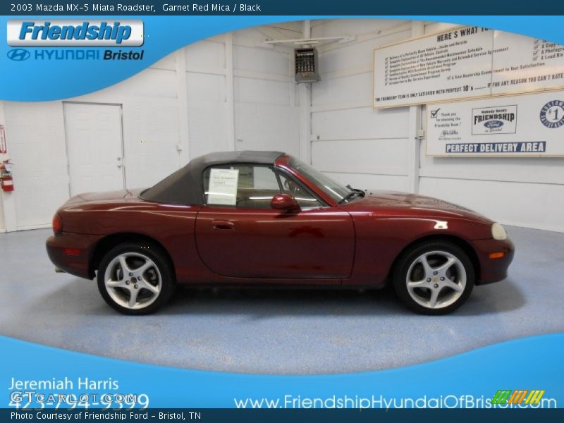 Garnet Red Mica / Black 2003 Mazda MX-5 Miata Roadster