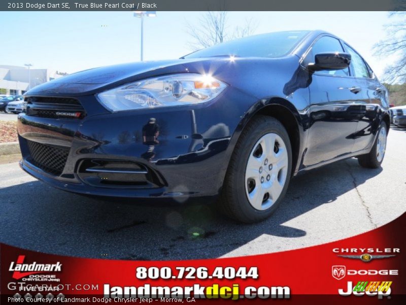 True Blue Pearl Coat / Black 2013 Dodge Dart SE