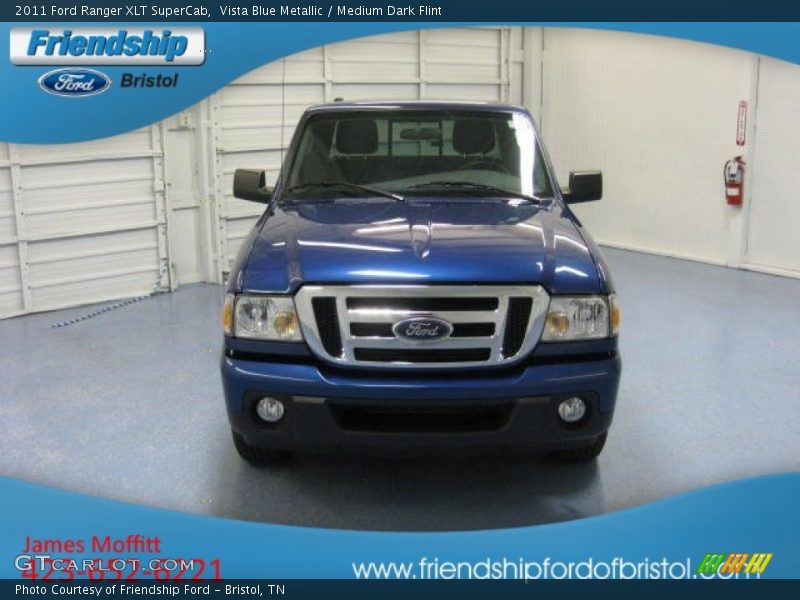 Vista Blue Metallic / Medium Dark Flint 2011 Ford Ranger XLT SuperCab