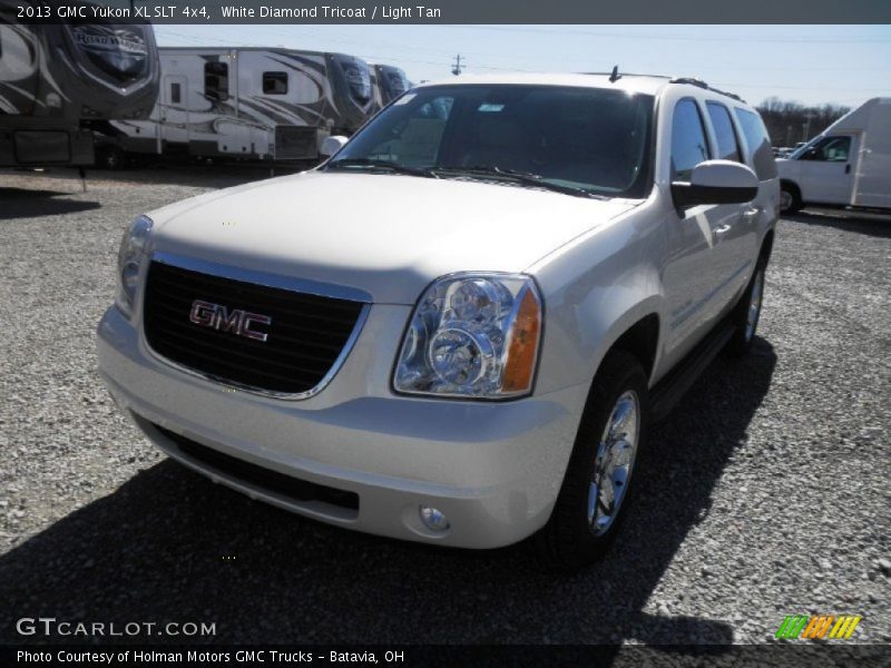 White Diamond Tricoat / Light Tan 2013 GMC Yukon XL SLT 4x4