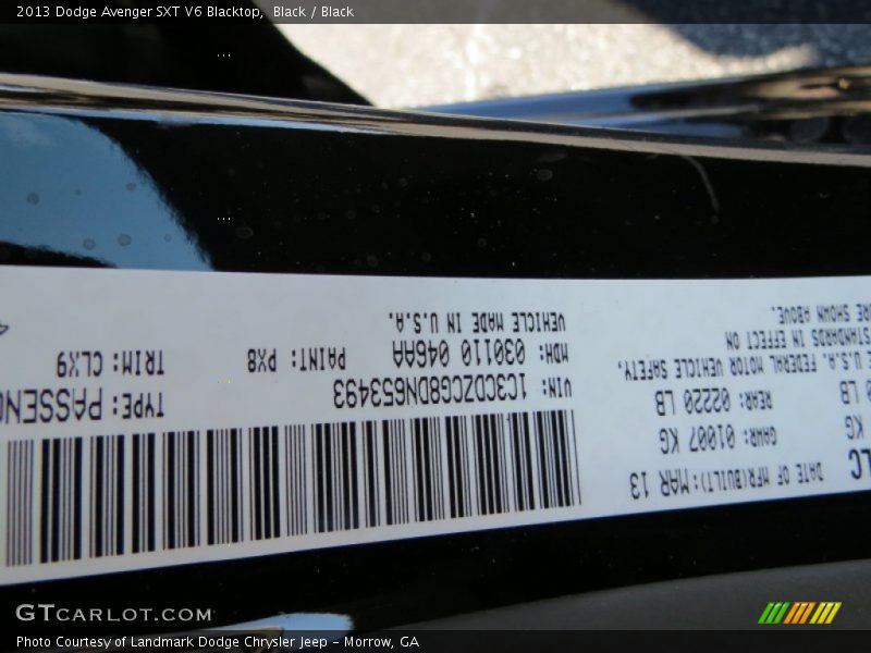 Black / Black 2013 Dodge Avenger SXT V6 Blacktop