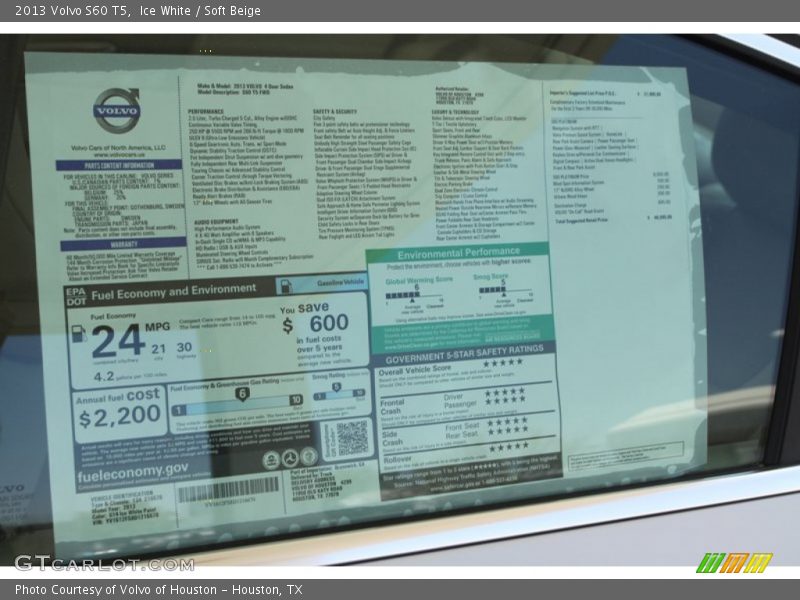 Ice White / Soft Beige 2013 Volvo S60 T5