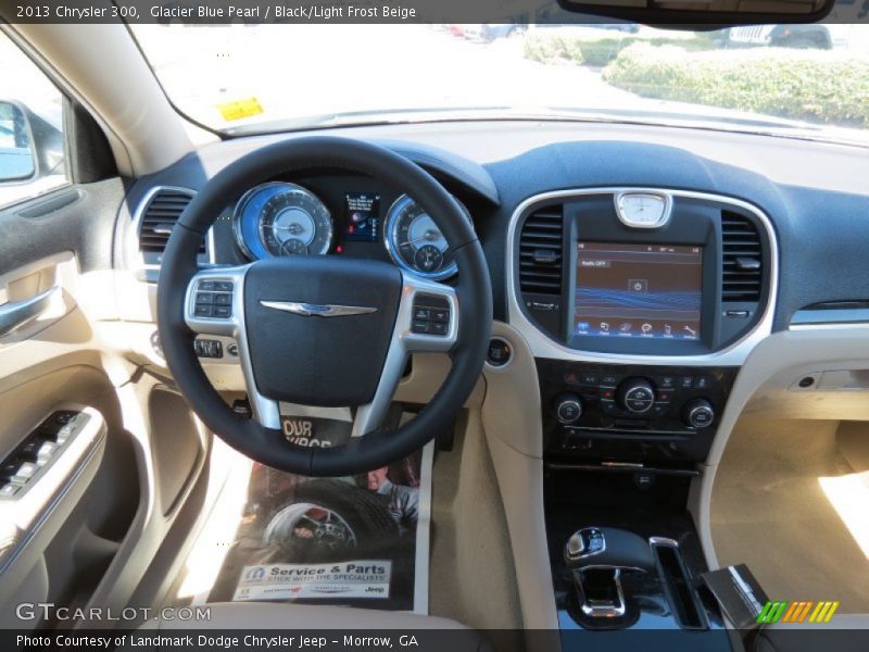 Glacier Blue Pearl / Black/Light Frost Beige 2013 Chrysler 300