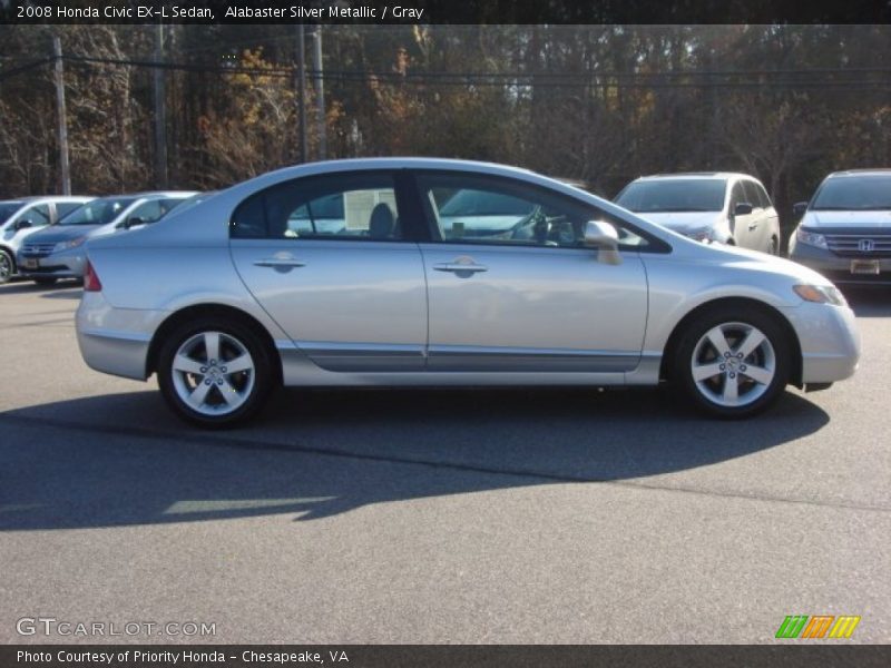 Alabaster Silver Metallic / Gray 2008 Honda Civic EX-L Sedan