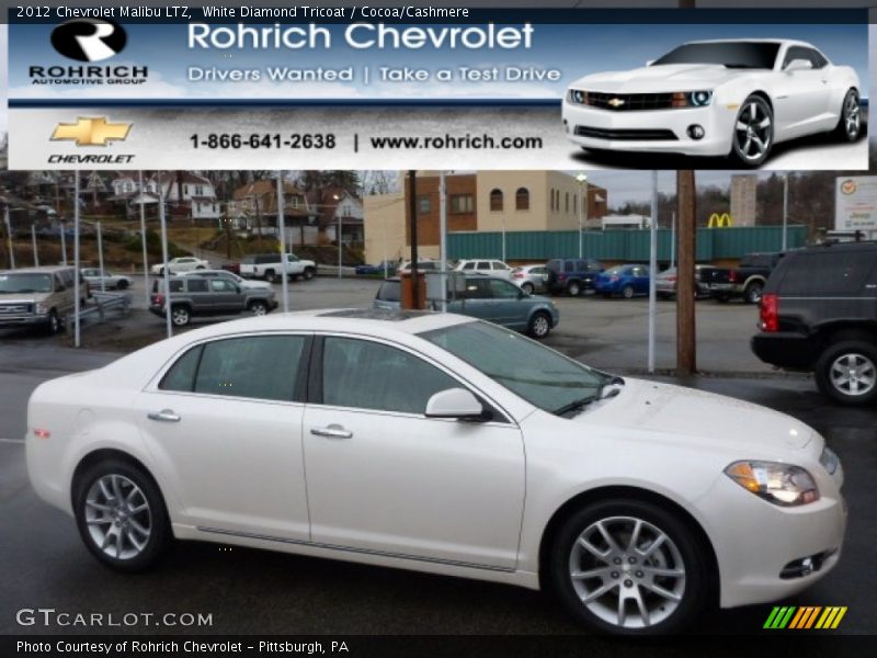 White Diamond Tricoat / Cocoa/Cashmere 2012 Chevrolet Malibu LTZ