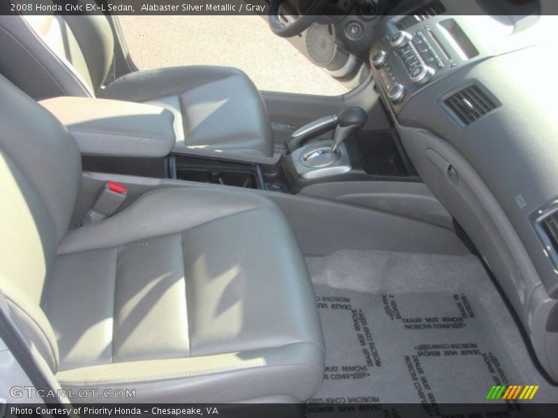 Alabaster Silver Metallic / Gray 2008 Honda Civic EX-L Sedan