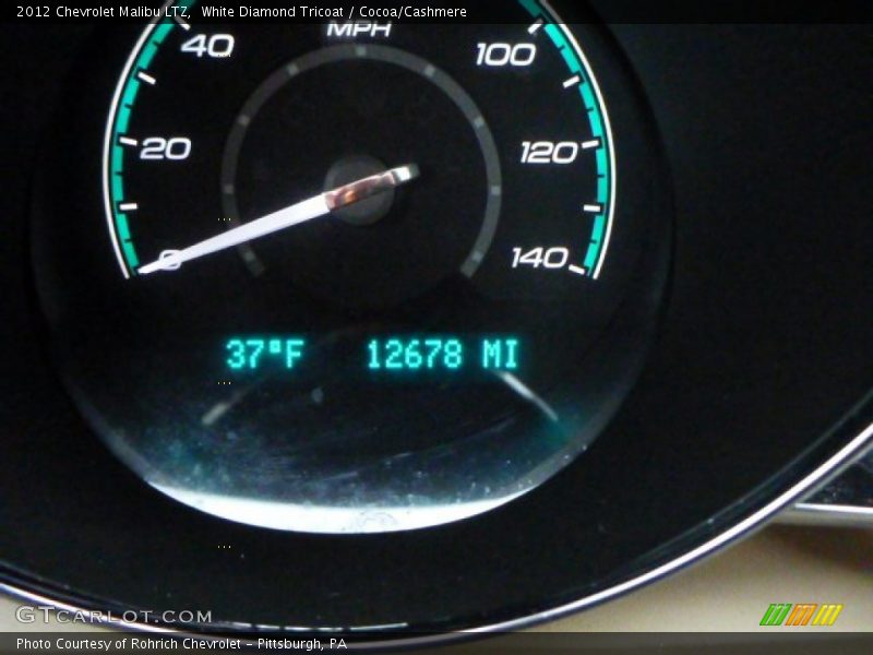 White Diamond Tricoat / Cocoa/Cashmere 2012 Chevrolet Malibu LTZ